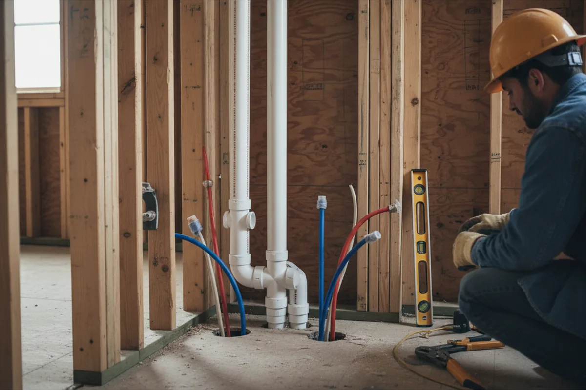 Drain and supply rough-in during Garbage Disposal Repair in Teec Nos Pos